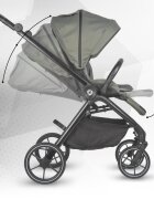 COCCOLLE Carucior modular 4 in 1 pentru copii Serry Moss Green cu Scoica auto iSize Knox Black si Baza isofix iSize Knox