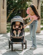 COCCOLLE Carucior pentru copii Melora Diamond Black 3 in 1 Transformabil Reversibil Cadru din aluminiu Pliere compacta Maner ajustabil Spatar reglabil si Accesorii incluse