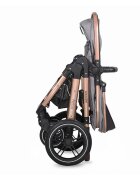 COCCOLLE Carucior pentru copii Melora Diamond Black 3 in 1 Transformabil Reversibil Cadru din aluminiu Pliere compacta Maner ajustabil Spatar reglabil si Accesorii incluse