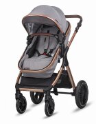 COCCOLLE Carucior pentru copii Melora Moonlit Grey 3 in 1 Transformabil Reversibil Cadru din aluminiu Pliere compacta Maner ajustabil Spatar reglabil si Accesorii incluse