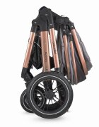 COCCOLLE Carucior pentru copii Melora Moonlit Grey 3 in 1 Transformabil Reversibil Cadru din aluminiu Pliere compacta Maner ajustabil Spatar reglabil si Accesorii incluse