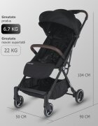 COCCOLLE Carucior sport autofold Melia Sage Shadow cadru aluminiu anodizat copertina XXL cu protectie UV 50+ pozitie verticala dupa pliere certificat pana la 22 kg