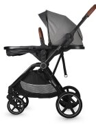 COCCOLLE Carucior transformabil 3in1 Amani Anthracite iSize Cadru aluminiu Roti mari din cauciuc plin Suspensie Husa de picioruse Husa Ploaie Plasa insecte Copertina XXL Fante de ventilatie Piesa reversibila