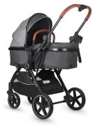COCCOLLE Carucior transformabil 3in1 Amani Anthracite iSize Cadru aluminiu Roti mari din cauciuc plin Suspensie Husa de picioruse Husa Ploaie Plasa insecte Copertina XXL Fante de ventilatie Piesa reversibila