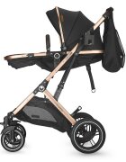 COCCOLLE Carucior ultracompact 3in1 Ravello cu scoica iSize si landou transformabil Piesa reversibila Cadru aluminiu anodizat Copertina cu protectie UV Roti aliaj PU fara pana Geanta Husa ploaie Plasa insecte Suport b