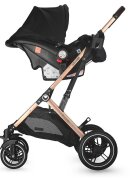 COCCOLLE Carucior ultracompact 3in1 Ravello cu scoica iSize si landou transformabil Piesa reversibila Cadru aluminiu anodizat Copertina cu protectie UV Roti aliaj PU fara pana Geanta Husa ploaie Plasa insecte Suport b
