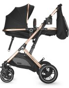 COCCOLLE Carucior ultracompact 3in1 Ravello cu scoica iSize si landou transformabil Piesa reversibila Cadru aluminiu anodizat Copertina cu protectie UV Roti aliaj PU fara pana Geanta Husa ploaie Plasa insecte Suport b
