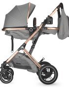 COCCOLLE Carucior ultracompact 3in1 Ravello cu scoica iSize si landou transformabil Piesa reversibila Cadru aluminiu anodizat Copertina cu protectie UV Roti aliaj PU fara pana Geanta Husa ploaie Plasa insecte Suport b