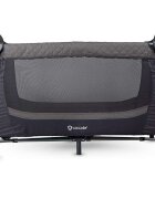 COCCOLLE Patut pliabil multifunctional Insieme Co Sleeper cu laterala culisanta si 2 niveluri de inaltime Sistem atasare la somiera patului de adult Masa infasat Roti cu frana Usita cu fermoar Geanta transport 120x60 cm