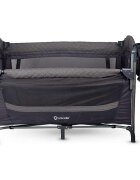 COCCOLLE Patut pliabil multifunctional Insieme Co Sleeper cu laterala culisanta si 2 niveluri de inaltime Sistem atasare la somiera patului de adult Masa infasat Roti cu frana Usita cu fermoar Geanta transport 120x60 cm