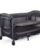COCCOLLE Patut pliabil multifunctional Insieme Co Sleeper cu laterala culisanta si 2 niveluri de inaltime Sistem atasare la somiera patului de adult Masa infasat Roti cu frana Usita cu fermoar Geanta transport 120x60 cm