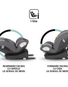 COCCOLLE Scaun auto cu Isofix Nyota Diamond Black 40-150 cm i-Size 4 pozitii inclinare Rotire 360 cu o singura mana Tetiera reglabila Husa detasabila Sistem antibasculare Top Tether Pozitie somn 0-12 ani