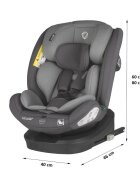 COCCOLLE Scaun auto cu Isofix Nyota Diamond Black 40-150 cm i-Size 4 pozitii inclinare Rotire 360 cu o singura mana Tetiera reglabila Husa detasabila Sistem antibasculare Top Tether Pozitie somn 0-12 ani