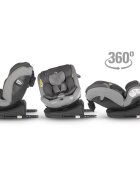 COCCOLLE Scaun auto cu Isofix Nyota Moonlit Grey 40-150 cm i-Size 4 pozitii inclinare Rotire 360 cu o singura mana Tetiera reglabila Husa detasabila Sistem antibasculare Top Tether Pozitie somn 0-12 ani