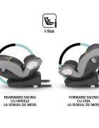 COCCOLLE Scaun auto cu Isofix Nyota Moonlit Grey 40-150 cm i-Size 4 pozitii inclinare Rotire 360 cu o singura mana Tetiera reglabila Husa detasabila Sistem antibasculare Top Tether Pozitie somn 0-12 ani