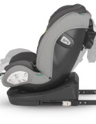 COCCOLLE Scaun auto cu Isofix Nyota Moonlit Grey 40-150 cm i-Size 4 pozitii inclinare Rotire 360 cu o singura mana Tetiera reglabila Husa detasabila Sistem antibasculare Top Tether Pozitie somn 0-12 ani
