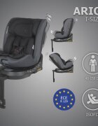 COCCOLLE Scaun auto iSize 40-150 cm Ario Anthracite cu sistem isofix picior de fixare rotatie 360