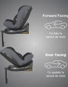 COCCOLLE Scaun auto iSize 40-150 cm Ario Anthracite cu sistem isofix picior de fixare rotatie 360