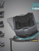 COCCOLLE Scaun auto iSize 40-150 cm Ario Anthracite cu sistem isofix picior de fixare rotatie 360