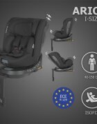 COCCOLLE Scaun auto iSize 40-150 cm Ario Midnight Black cu sistem isofix picior de fixare rotatie 360