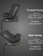 COCCOLLE Scaun auto iSize 40-150 cm Ario Midnight Black cu sistem isofix picior de fixare rotatie 360