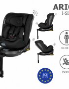 COCCOLLE Scaun auto iSize 40-150 cm Ario Midnight Black cu sistem isofix picior de fixare rotatie 360