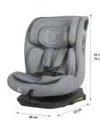 COCCOLLE Scaun auto iSize 40-150 cm Nobi Misty Grey cu Isofix pozitie somn Tetiera reglabila Rotativ Insert nou nascut