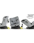 COCCOLLE Scaun auto iSize 40-150 cm Nobi Misty Grey cu Isofix pozitie somn Tetiera reglabila Rotativ Insert nou nascut