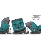 COCCOLLE Scaun auto rotativ cu Isofix Atira iSize R129 pentru copii de 40-150 cm sau 0-36 kg Top Tether Centuri in 5 puncte Pozitie de somn Tetiera reglabila Carcasa ranforsata metalic Cu spuma de memorie in 3 straturi
