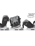 COCCOLLE Scaun auto rotativ cu isofix Lyra Greystone I-size 40-150 cm 0-12 ani omologat R129 Top Tether Pozitie somn Protectie impact lateral