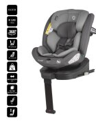 COCCOLLE Scaun auto rotativ cu Isofix Sidra iSize Premium Line Diamond black 40-150 cm0-12 ani4 pozitii de inclinareTetiera reglabilaPozitie somnHusa detasabilaSistem antibascularePicior de fixareOmologat R129
