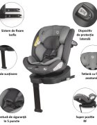 COCCOLLE Scaun auto rotativ cu Isofix Sidra iSize Premium Line Diamond black 40-150 cm0-12 ani4 pozitii de inclinareTetiera reglabilaPozitie somnHusa detasabilaSistem antibascularePicior de fixareOmologat R129