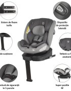 COCCOLLE Scaun auto rotativ cu Isofix Sidra iSize Premium Line Moonlit Grey 40-150 cm0-12 ani4 pozitii de inclinareTetiera reglabilaPozitie somnHusa detasabilaSistem antibascularePicior de fixareOmologat R129