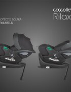 COCCOLLE Scoica auto iSize Rilax Black cu baza isofix rotativa 360 tetiera reglabila
