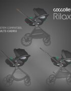 COCCOLLE Scoica auto iSize Rilax Black cu baza isofix rotativa 360 tetiera reglabila