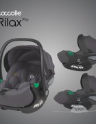 COCCOLLE Scoica auto iSize Rilax Greystone cu baza isofix rotativa 360 tetiera reglabila
