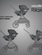 COCCOLLE Scoica auto iSize Rilax Greystone cu tetiera ajustabila