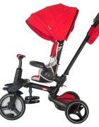 COCCOLLE Tricicleta pentru copii Alto Red multifunctionala pliabila cu spatar ajustabil in doua pozitii roti Eva si greutate maxima admisa 25 kg