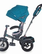 COCCOLLE Tricicleta pentru copii Giro Plus Albastru multifunctionala roti gonflabile spatar reglabil pozitie somn sezut reversibil ghidon pliabil