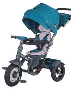 COCCOLLE Tricicleta pentru copii Giro Plus Albastru multifunctionala roti gonflabile spatar reglabil pozitie somn sezut reversibil ghidon pliabil