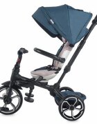 COCCOLLE Tricicleta pentru copii Modi+ Albastru multifunctionala spatar cu pozitie de somn sezut reversibil suport pentru picioare ghidon rabatabil
