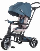 COCCOLLE Tricicleta pentru copii Modi+ Albastru multifunctionala spatar cu pozitie de somn sezut reversibil suport pentru picioare ghidon rabatabil