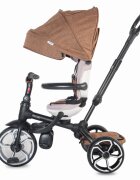 COCCOLLE Tricicleta pentru copii Modi+ Maro multifunctionala spatar cu pozitie de somn sezut reversibil suport pentru picioare ghidon rabatabil