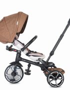 COCCOLLE Tricicleta pentru copii Modi+ Maro multifunctionala spatar cu pozitie de somn sezut reversibil suport pentru picioare ghidon rabatabil