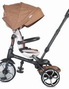 COCCOLLE Tricicleta pentru copii Modi+ Maro multifunctionala spatar cu pozitie de somn sezut reversibil suport pentru picioare ghidon rabatabil