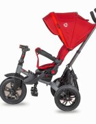 COCCOLLE Tricicleta pentru copii Pianti Ruby Red multifunctionala cu roti din cauciuc gonflabil sezut moale si ajustabil cu sistem de rotire 360 grade 2 tipuri de suporti de picioare si saculet jucarii
