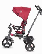 COCCOLLE Tricicleta pentru copii Primo Magenta multifunctionala cu sezut reversibil cu suport de picioare roti din spuma Eva copertina cu protectie UV si suport de pahar
