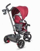 COCCOLLE Tricicleta pentru copii Primo Magenta multifunctionala cu sezut reversibil cu suport de picioare roti din spuma Eva copertina cu protectie UV si suport de pahar