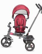 COCCOLLE Tricicleta pentru copii Primo Magenta multifunctionala cu sezut reversibil cu suport de picioare roti din spuma Eva copertina cu protectie UV si suport de pahar