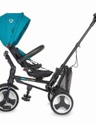 COCCOLLE Tricicleta pentru copii Spectra Turquoise Tide ultrapliabila cu scaun reversibil cu pozitie de somn de la 1 an si roti din cauciuc Eva